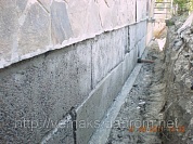 Восстановление гидроизоляции между фундаментом и стеной устройством шпуров с Пенетроном